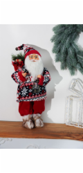 Dekorace MagicHome Vánoce, Santa, se svetrem, 45 cm