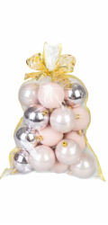 Koule MagicHome Vánoce, sada, 20 ks, růžové, mix, na vánoční stromeček, 6 cm