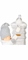 Dekorace MagicHome Vánoce, Chlapeček s poštovní schránkou, LED, 14.5x22.5x39 cm