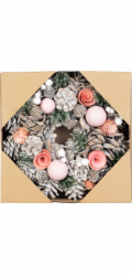 Venec MagicHome Vanoce, zavesny, ruzovo-oranzovy, 25 cm