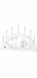 Dekorace MagicHome Vánoce, domeček, plast, 10xLED teplá bílá, 45x5.2x31 cm, 2xAA