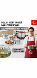 Panvica MagicHome Chloe, 28 cm, 4 lit.,so sklenenou pokrievkou, nerez