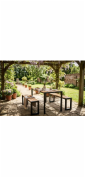 Set GARDIVA záhradný, stôl 118x58x75,5 cm, 2x lavička 108x25x45 cm