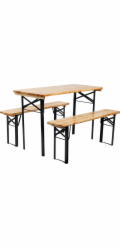 Set pivný DORTMUND Mini3, stôl 117x56x76,5 cm, 2x lavica 117x25x46,5 cm, drevo 27 mm