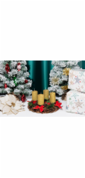 Sviečka MagicHome Vianoce, 4,8x8 cm, valcová, bal. 4 ks, zlatá, s glitrami, adventná