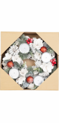 Veniec MagicHome Vianoce, prírodný, biely, adventný, 30 cm