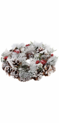 Veniec MagicHome Vianoce, so zasneženou čečinou, adventný, 31x8,5 cm