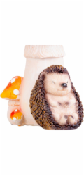 Dekorace MagicHome Nature, Ježek pod houbou, polyresin, 13,3x11x19,2 cm