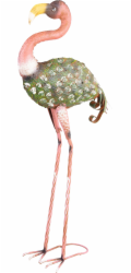 Dekorácia MagicHome Mecco, Plameniak, plech, 37x19x85 cm