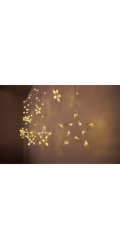 Reťaz MagicHome Vianoce Curtain, 138x LED teplá biela, s hviezdami, 230V, 8 funkcií, osvetlenie, L-2