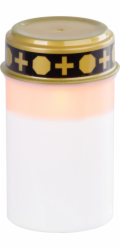 Kahanec MagicHome, s LED svíčkou, na hrob, bílý, 12 cm, (součást balení 2xAA)