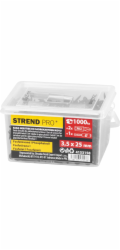 Sada vrutov Strend Pro, skrutky do sadrokartónu, 3,5x25 mm, s 2x bitmi a magnetickým držiakom, v dóz