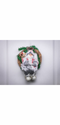 Dekorace MagicHome Vánoce, Santa sedící ve věnci, věnec, 30 cm