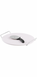 MagicHome kámen na pečení, na pizzu, s kráječem, tác, 33 cm