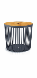Clubo stůl s víkem 450x410 mm, 2v1, univerzální koš, bambusové víko, 50 litrů, antracitová barva
