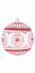 MagicHome Vánoční koule, 6 ks, 8 cm, červené a bílé, na vánoční stromek