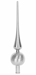 MagicHome vánoční ozdoba, 1 ks, 28 cm, špice, stříbrná, na vánoční stromek