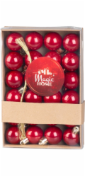 Koule MagicHome Vánoce, 24 ks, sada, červené, na vánoční stromeček, 3 cm