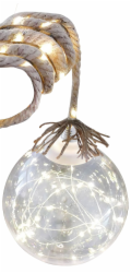 Dekorace MagicHome Christmas Balldeco, koule na laně, 50x mLED teplá bílá, 3xAA, IP20, interiér, osv
