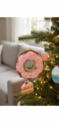Dekorace MagicHome Christmas Candy Line, donut, hnědá, závěsná, 13 cm