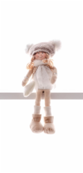 MagicHome Vánoční dekorace, Děti, bílá, sedící, 22 cm