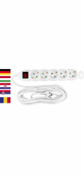 Cable GERMAN socket Strend Pro GER DG-805BK 5,00 m, 5 zásuvky, HU, RO, SRB, CRO + spínač