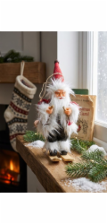 MagicHome Vánoční dekorace, Santa na lyžích, 18 cm