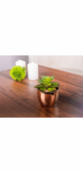 Sukulent MagicHome S34040, 12 cm, květináč- cement, zlatý, umělý