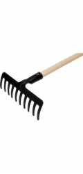 Zahradní hrábě Strend Pro Premium R-606, 10 hrotů, kované, dřevěná násada
