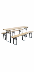 Pivní set DORTMUND Max, stůl 220x70x77 cm, 2x lavice 220x25x47 cm, dřevo 27 mm