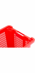 Kontejner ICS M402000, 40 litrů, 56x35x31 cm, perforovaný, červený