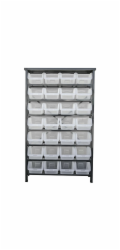 Stojan s plastovými boxy HL3205, 28 zásobníků, 94x30x150 cm