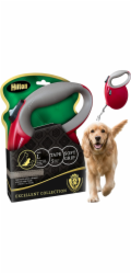 HILTON Smart dog L (30kg) - samonavíjecí vodítko - bordó-šedá - 5 m
