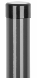 Strend Pro METALTEC sloupek, 48/1750/1,25 mm, antracit, kulatý, uzávěr, Zn+PVC, RAL7016