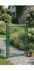 Brána Strend Pro METALTEC ECO, 1000/1600/50x50 mm, hranatý rám, zelená, jednokřídlá, zahradní, ZN+PV