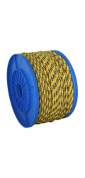 Lano Strend Pro MDB200Y, 5 mm, žluto-modro-červené, PP, nos. 119 kg, L-130 m