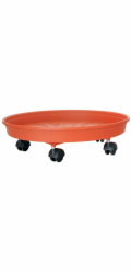 Podložka pod květináč ICS MARGHERITA 25 cm, kulatá, vozík s kolečky, barva terakota, plast