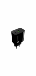 Univerzální nabíječka Natec RIBERA 20 W, 1X USB-A + 1X USB-C, černá