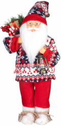 Dekorace MagicHome Vánoce, Santa, se svetrem, 60 cm