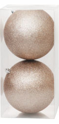 Koule MagicHome Vánoce, 2 ks, šampaň, na vánoční stromeček, 12 cm