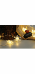 Retez MagicHome Vanoce, vlocky, PVC, 15xLED tepla bila, 1.4 m + 0.3 m, 2xAA