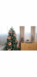 Kvet MagicHome Vianoce, Poinssetia, ružová, stonka, veľkosť kvetu: 35 cm
