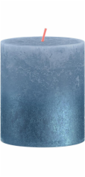 Svíčka Bolsius Rustic, válcová, Vánoce, Sunset Sky Blue+ Blue, 80/68 mm