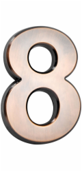 MagicHome "8" domovní číslo, s lepicí páskou, bronz, popisné, 70x100 mm, ABS