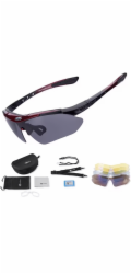 RockBros Polarizační cyklistické brýle 10001 - SET černé a červené Polarizační cyklistické brýle 10001 - SET černé a červené