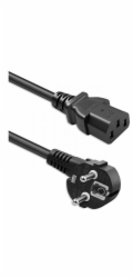 Qoltec Napájecí kabel | Úhlová zástrčka SCHUKO CEE 7/7 (E/F) | IEC C13 | 3x0,5 mm2 | holá měď | 1,5 m