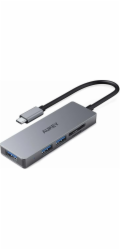 AUKEY USB-C HUB CB-C63 hliníkový | Ultra tenký | 4v1 | 3xUSB 3.1 | 1xMicroSD a SD