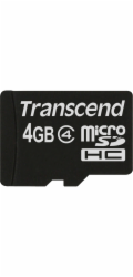 TRANSCEND MicroSDHC karta 4GB Class 4, bez adaptéru