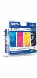 BROTHER LC-1100 Ink BK/C/M/Y HY  Pack pre MFC-6490CW/DCP-6690CW