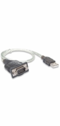 MANHATTAN převodník z USB na sériový port (USB AM / DB9M, RS232), blistr
